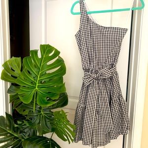 Vineyard Vines Gingham Seersucker 1 Shoulder Dress